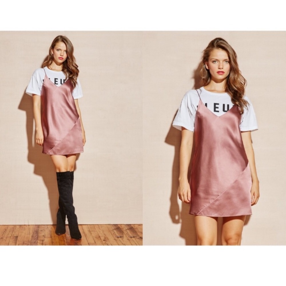 Fleur du mal satin bias slip dress medium NWT.